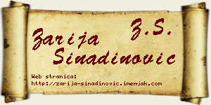 Zarija Sinadinović vizit kartica